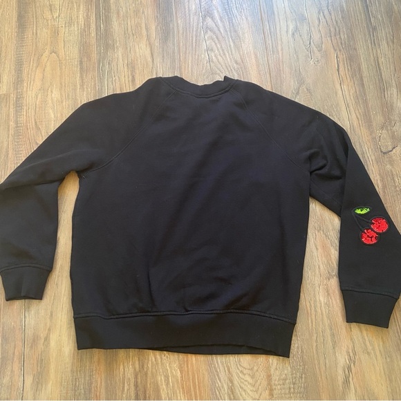 H&M Divided Black Sequin Patch Sweatshirt Size Small - Picture 7 of 12